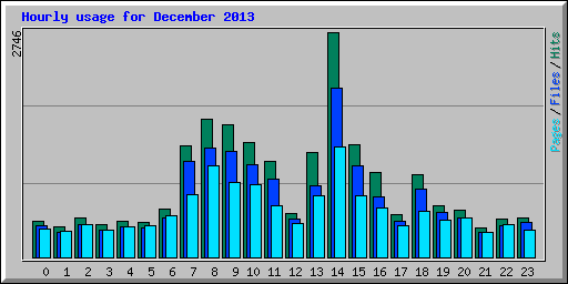 Hourly usage for December 2013